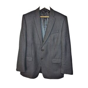 Lauren Ralph Lauren Blue Plaid Houndstooth Wool Blazer Single Breasted 44R